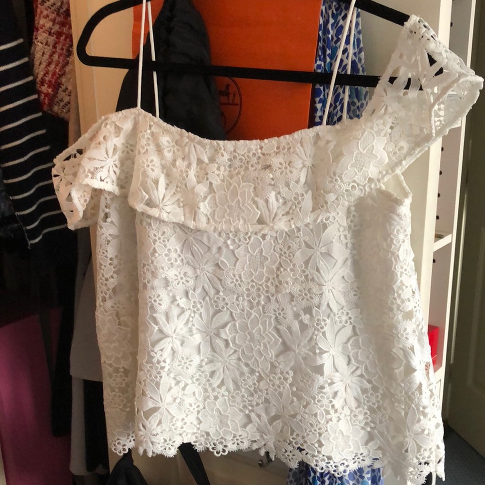 over the shoulder Zara top.